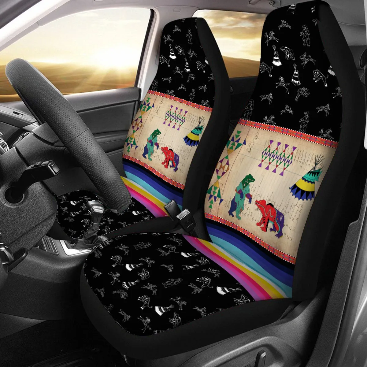 Bear Ledger Black Sky Universal Car Seat Cover With Thickened Back